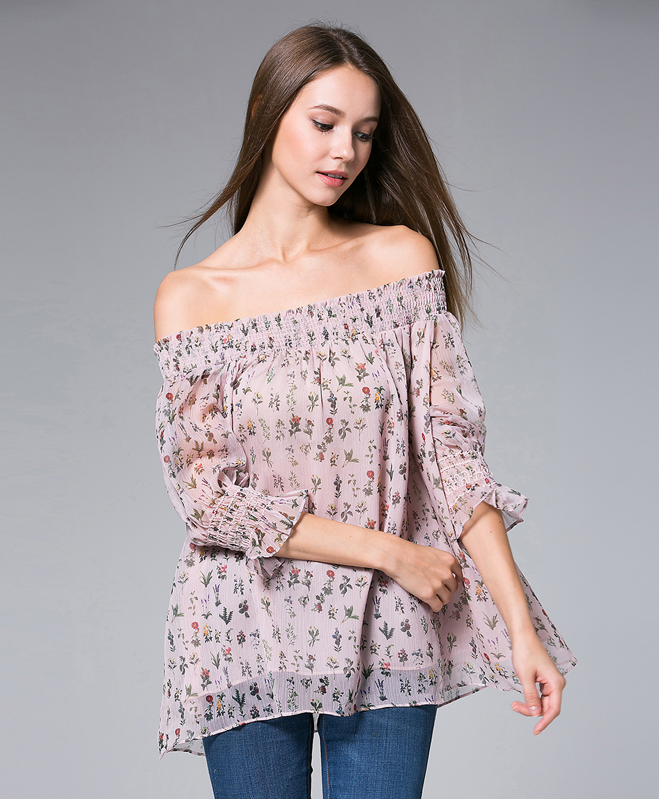 Tops - Flowers Printed silk georgette top